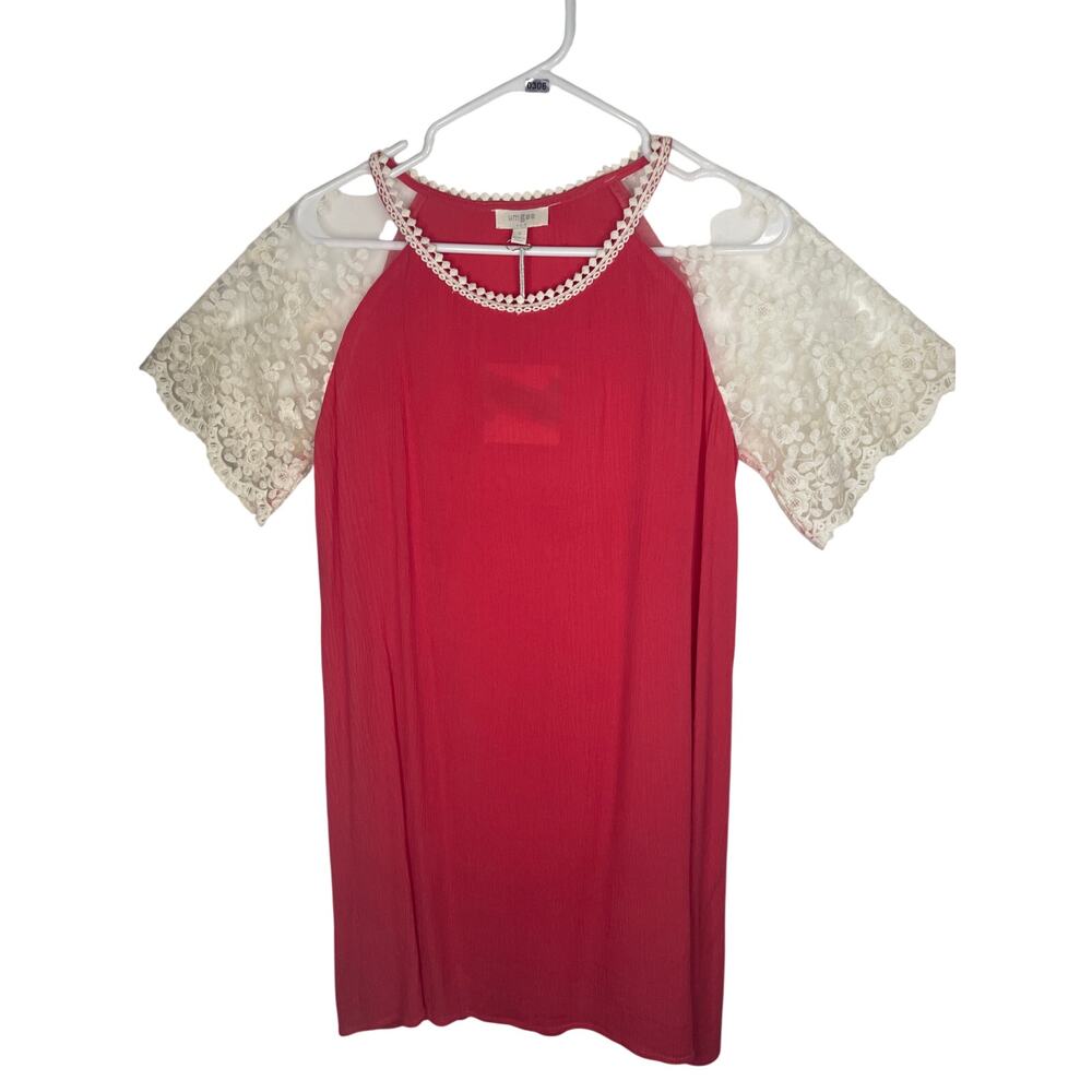 UMGEE CORAL & LACE TUNIC TOP BLOUSE Size Size S
